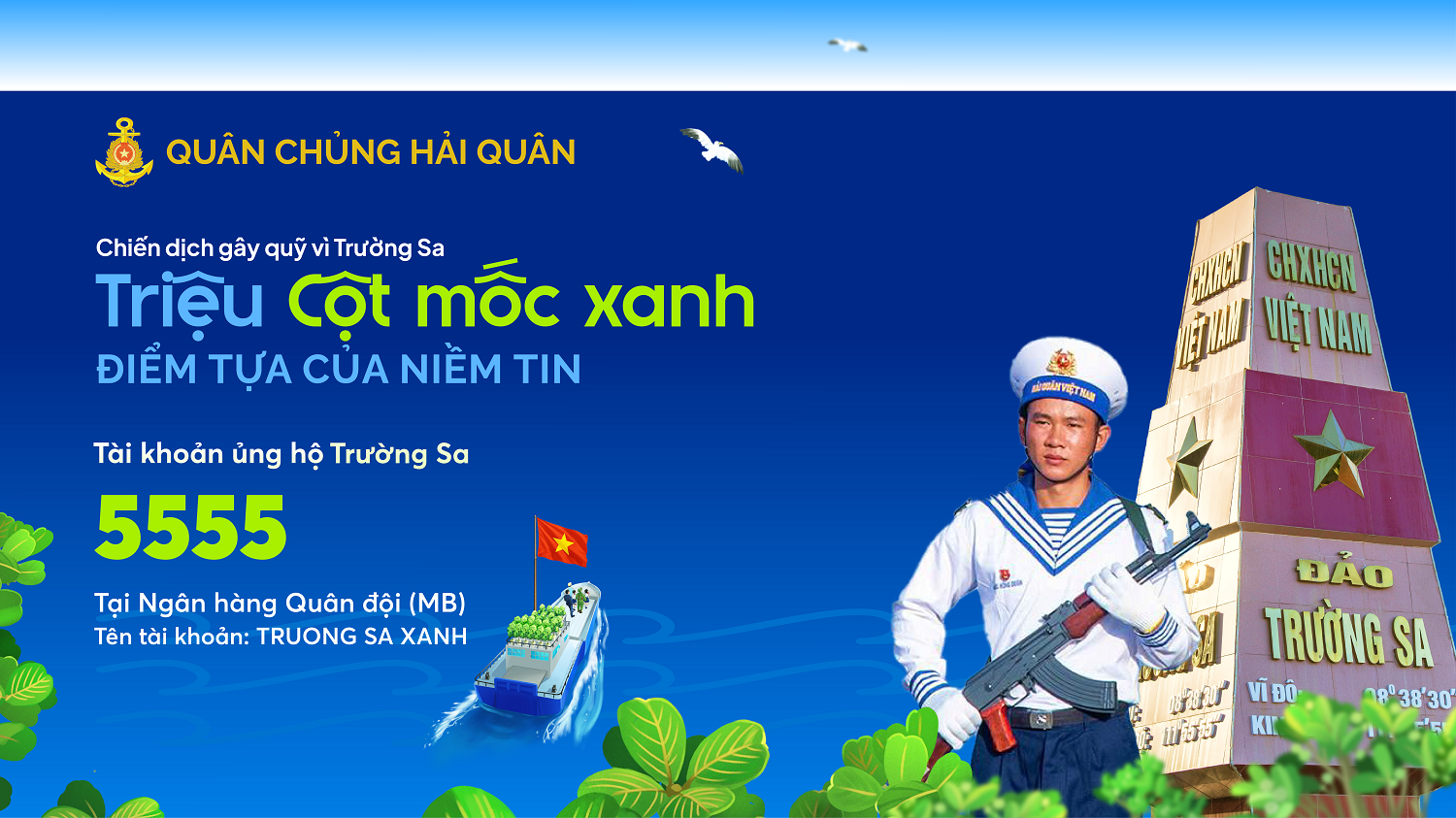 Phát động chương trình ủng hộ  “Trường Sa xanh” – triệu cột mốc xanh” tới toàn quân, toàn dân